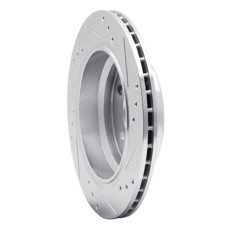 BMW 530I Brake Rotor (1) - Rear Left - R1 Concepts - Drilled & Slotted - Silver - `96-`03